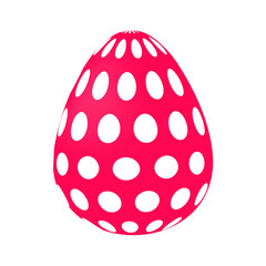 Colored Easter egg with a pattern of white circles. Easter design element for banners, cards, invitations