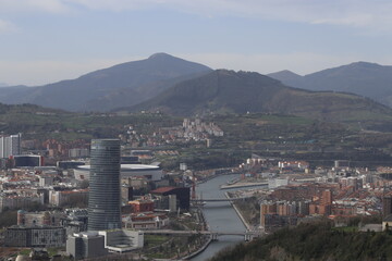 Bilbao seen from a hill