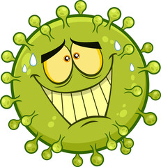 Confusion Coronavirus (COVID-19) Cartoon Emoji Character. Vector Illustration Isolated On Transparent Background