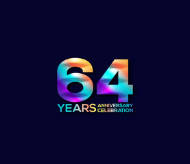 64 Year Anniversary Day background Concept