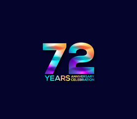 72 Year Anniversary Day background Concept