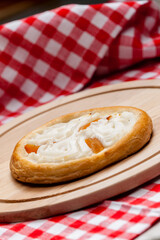 traditional czech cakes on burnt spruce wood