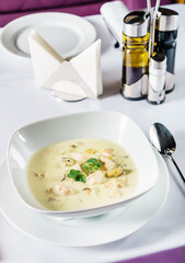 fish soup in the restaurant