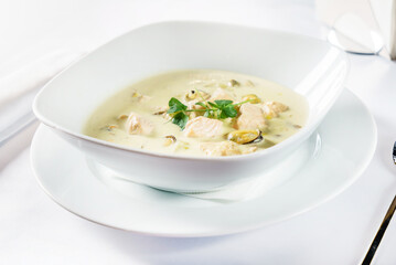 fish soup in the restaurant