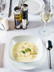 fish soup in the restaurant