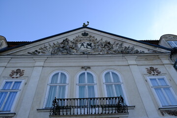 Palace in the park in Nieborow. Mazovian Voivodeship, Poland, during winter