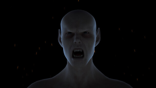 3d rendered illustration of Scary Vampire Crying. High quality 3d illustration