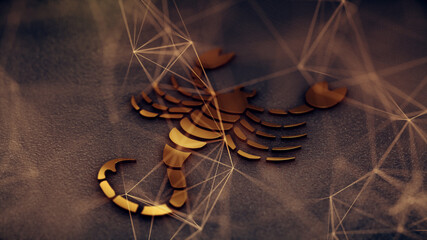 Fototapeta na wymiar 3d rendered illustration of Scorpio Zodiac Sign. High quality 3d illustration