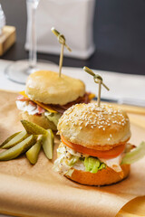 burgers with french fries