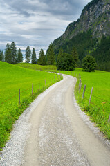 Fototapeta na wymiar Dirt road near Fellhorn, Bavaria Germany