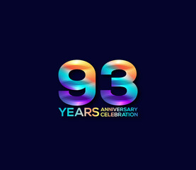 93 Year Anniversary Day background Concept