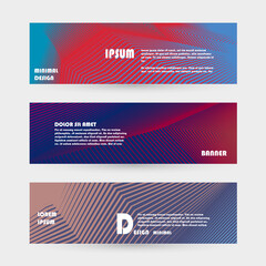 Vector horizontal banner template, abstract design