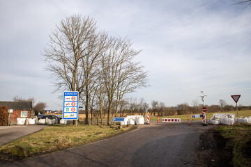 Erneute Grenzschliessung im 2. Lockdown von Corona an der Grenze zwischen Deutschland und Dänemark. Hier Sofiedalvej.