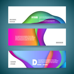 Vector horizontal banner template, abstract design