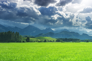 Alps mountain landscape, Bavaria Germany