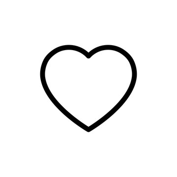 Heart line icon. Love outline symbol. Valentine Day linear sign.  Vector isolated on white.   