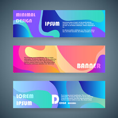 Vector horizontal banner template, abstract design