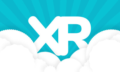 Sky Clouds logotype monogram alphabet characters blue background