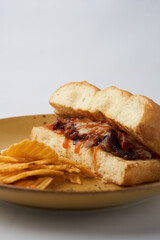 isolated patties with fries