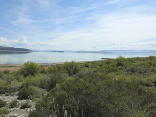 Beautiful view of Mono Lake nestled within the Eastern Sierra Nevada Mountains, California.	