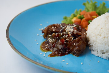 isolated rice with the chicken