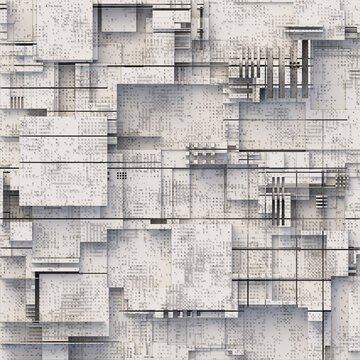 3d illustration render abstract futuristic landscape construction texture