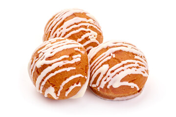 Cookies with icing, isolated on white background