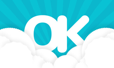 Sky Clouds logotype monogram alphabet characters blue background