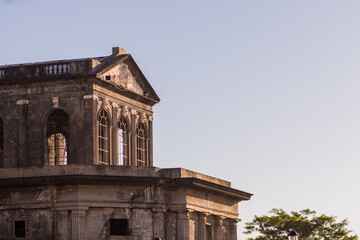 detail of Nicaragua capital Managua cathedral is an ahistorical building situated in Revolution Square