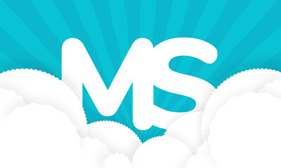 Sky Clouds logotype monogram alphabet characters blue background