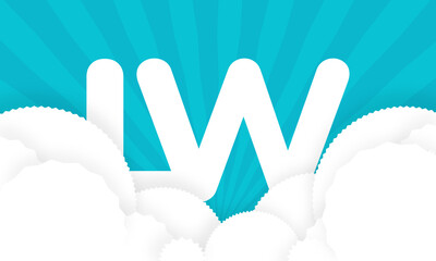 Sky Clouds logotype monogram alphabet characters blue background