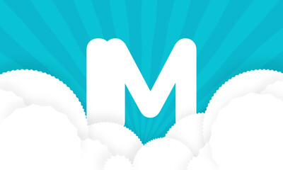 Sky Clouds logotype monogram alphabet characters blue background