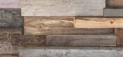 Panorama de fond de bois clair pour création d'arrière-plan avec rayures horizontales. Effet planches de sapins.	