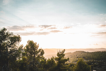 sunset in the mountains