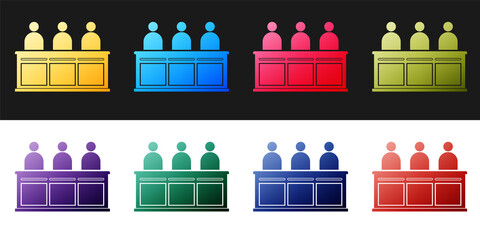 Set Jurors icon isolated on black and white background. Vector.