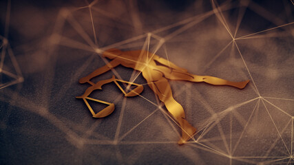 Fototapeta na wymiar 3d rendered illustration of Libra Zodiac Sign. High quality 3d illustration