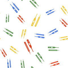 Color Classic Medical thermometer and digital thermometer for medical examination icon isolated seamless pattern on white background. Vector.