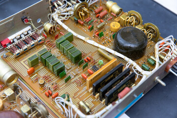 The replacement module is the board of a very old ancient computer. Part of a very large computer of the USSR. Computer junk.