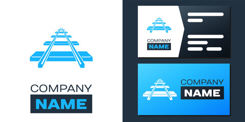 Logotype Railroad icon isolated on white background. Logo design template element. Vector.