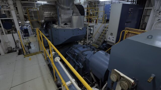  Four stroke diesel engine with shaft generator in engine room