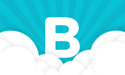 Sky Clouds logotype monogram alphabet characters blue background