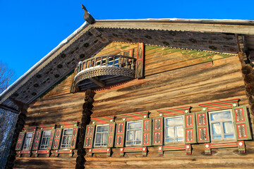 Old wooden house in a village in the north of Russia