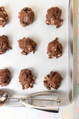 uncooked cookie dough ready or the oven 