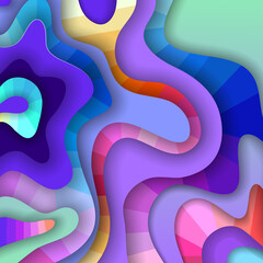 3d abstract paper cut background