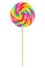 Colorful lollipop isolated on white background, full depth of field, clipping path