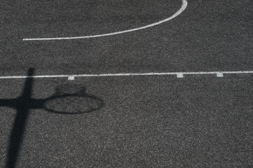 Street basketball court. Sport team concept. Basketball 3x3 indoor area