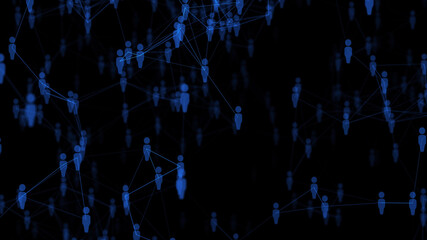 3d rendered illustration of network connection of peoples. High quality 3d illustration