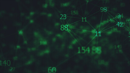 3d rendered illustration of network connection numbers. High quality 3d illustration