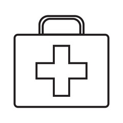 Doctor's case simple medical icon in trendy line style isolated on white background for web apps and mobile concept. Vector Illustration