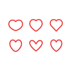 Hearts vector icon collection. Valentine's day romance symbols.